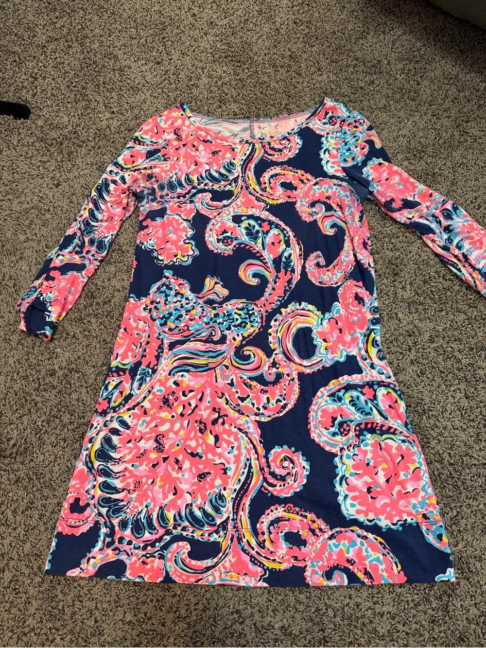 Lilly Pulitzer Navy & Coral Paisley-Print Dress